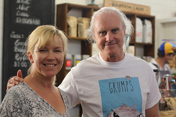 Carol Robinson and Matt Ottley at the launch of Australian author and illustrator Lisa Tiffen's children's picture book, Sorrows