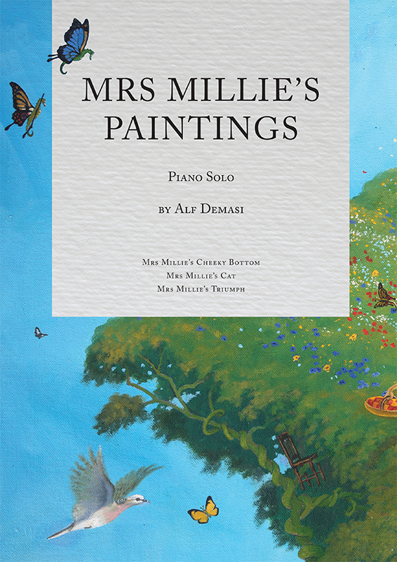 Image of the musical score cover Mrs Millies Paintings composed by Alf Demasi